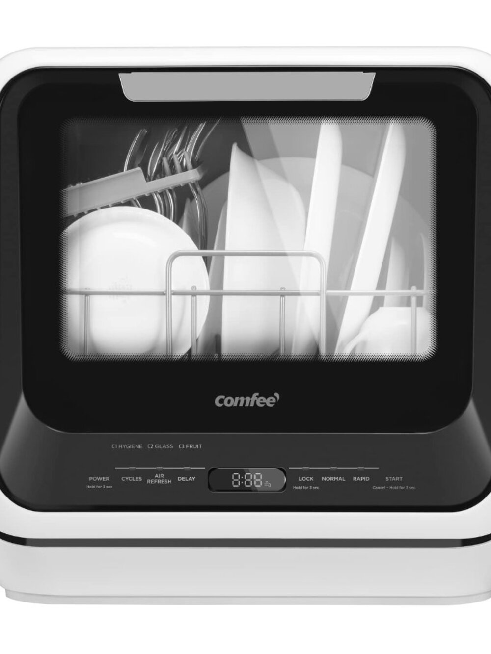 NEW COMFEE Portable Mini Dishwasher Countertop with 1.32Gal Built-in Water Tank